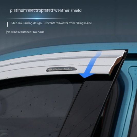 Suitable for BYD ATTO3 rain guards, rain visors, and insect nets with lights.