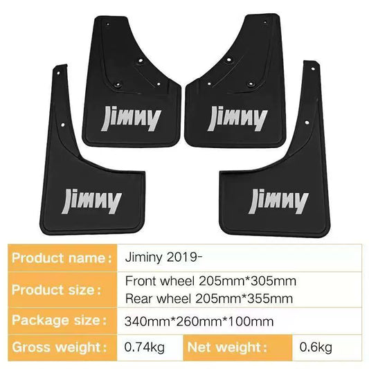 4Pcs Car Mud Flaps Splash Guards Fender Mudguards for Suzuki Jimny 2019-2023 with White Lettering