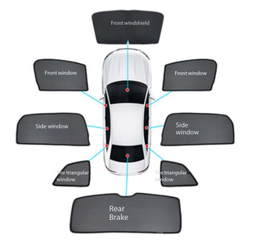 Suitable for BYD ATTO3 car window sunshade, sun protection, heat insulation, magnetic mesh sunshade.