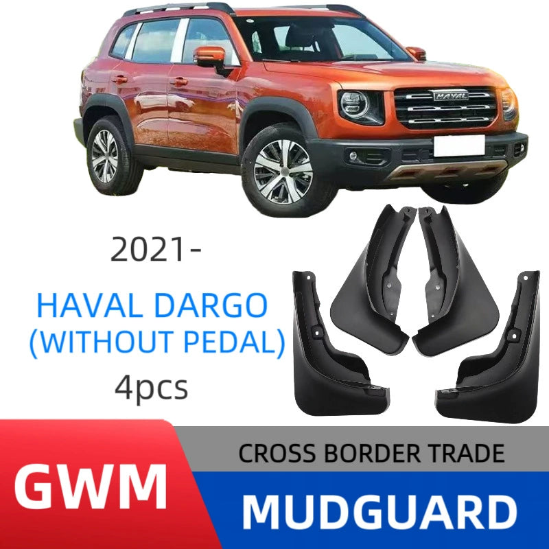 4Pcs Car Mud Flaps Splash Guards Fender Mudguards for Haval Dargo Big Dog 2021 Without Side Pedal