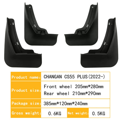 4Pcs Car Mud Flaps Splash Guards Fender Mudguards for Changan CS55 Plus 2022 Second Generation