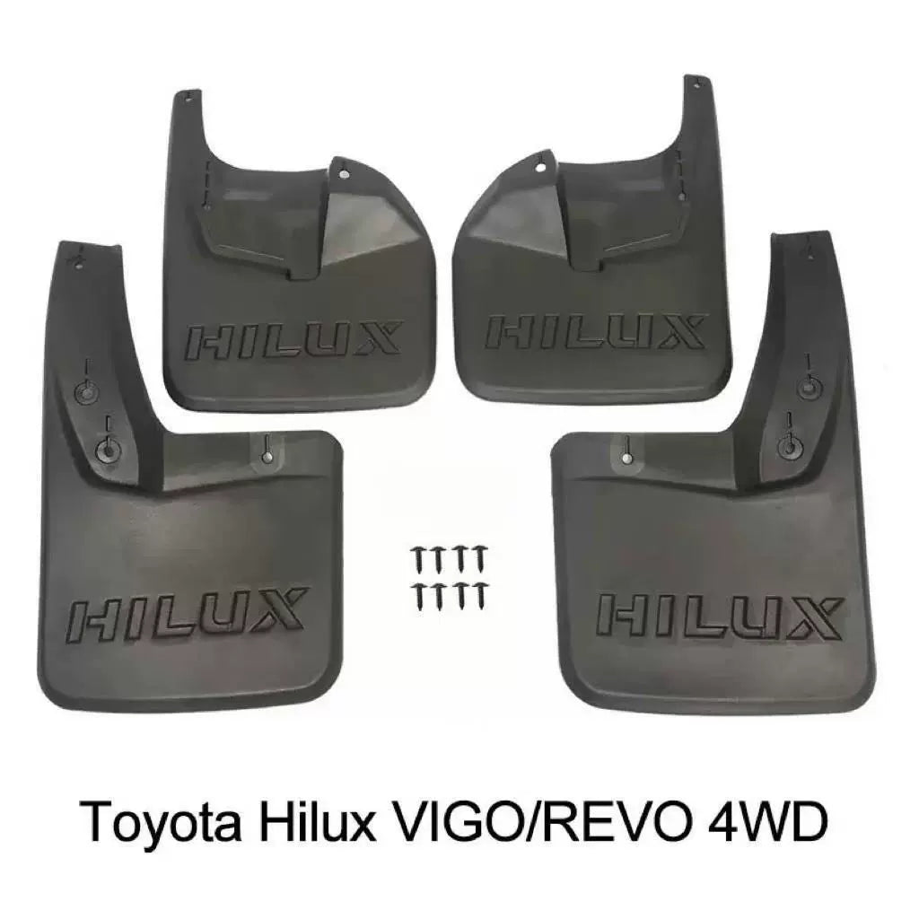 4PCS Front and Rear Mud Flaps Splash Guards for Toyota Hilux Vigo Revo 4WD 2015–2023