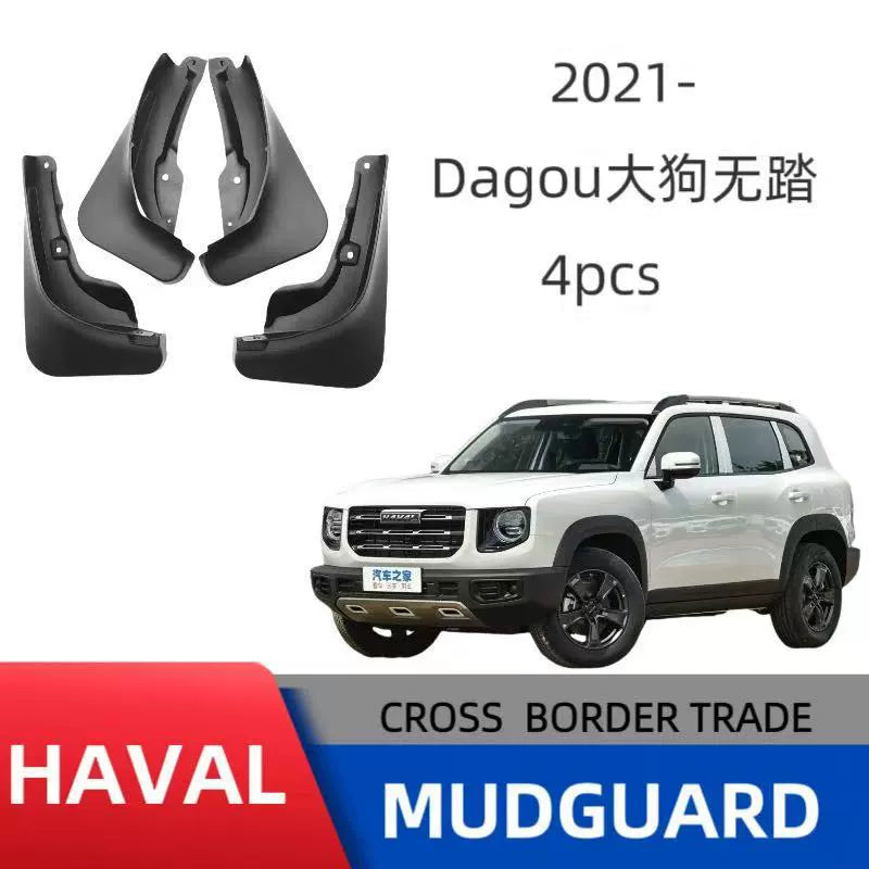 4Pcs Car Mud Flaps Splash Guards Fender Mudguards for Haval Dargo Big Dog 2021 Without Side Pedal