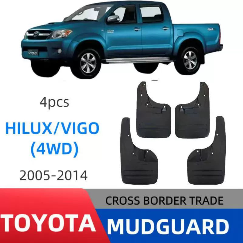 4PCS Front & Rear Mud Flaps Splash Guards for Toyota Hilux Vigo 4WD 2005–2014