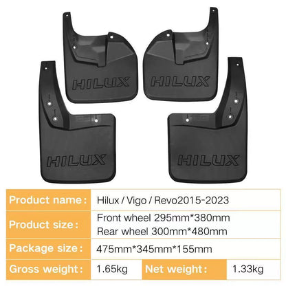 4PCS Front and Rear Mud Flaps Splash Guards for Toyota Hilux Vigo Revo 4WD 2015–2023
