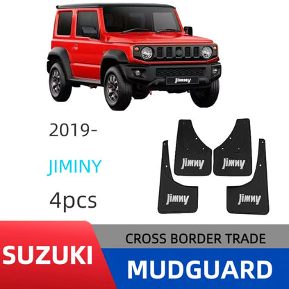 4Pcs Car Mud Flaps Splash Guards Fender Mudguards for Suzuki Jimny 2019-2023 with White Lettering
