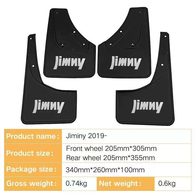 4Pcs Car Mud Flaps Splash Guards Fender Mudguards for Suzuki Jimny 2019-2023 with White Lettering