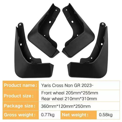4PCS Front and Rear Mud Flaps Splash Guards for Toyota Yaris Cross Non-GR 2022–Onwards