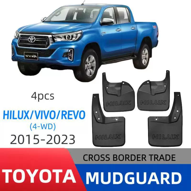4PCS Front and Rear Mud Flaps Splash Guards for Toyota Hilux Vigo Revo 4WD 2015–2023